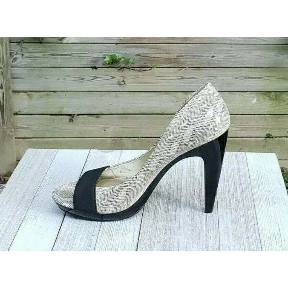 Jessica Simpson Kairie Platform Open Toe Heels Snake Print Womens US 10B